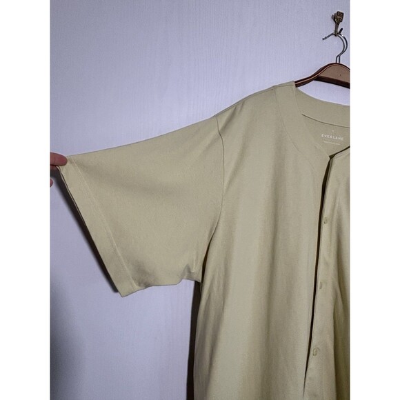 Everlane Baseball Shirt Mens XXL Green Premium Weight Button Front Short Sleeve - Picture 6 of 12